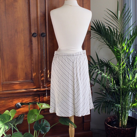 Linen Chevron Casual Skirt US size L - Picture 6 of 10